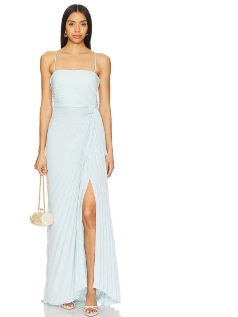 A.L.C. Ice Blue Layla Strapless Gown Pleated Maxi Dress Size 0 $695msrp - Picture 8 of 8